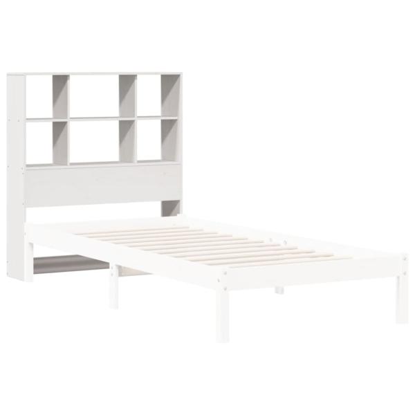 Kopfteil mit Stauraum Weiß 90 cm Massivholz Kiefer