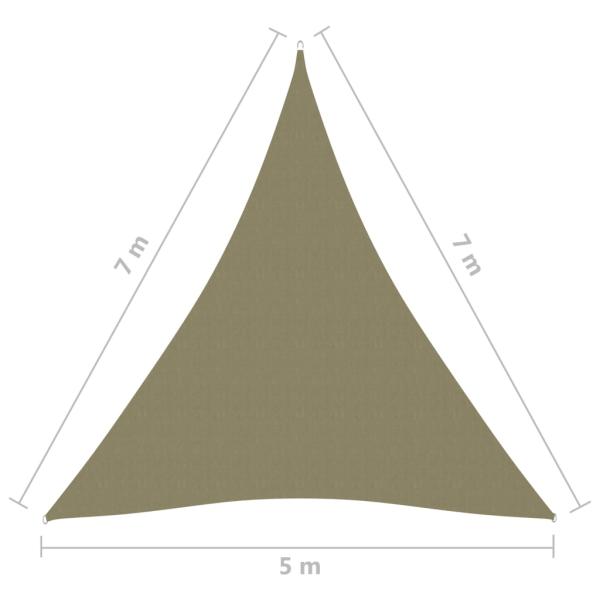 Sonnensegel Oxford-Gewebe Dreieckig 5x7x7 m Beige