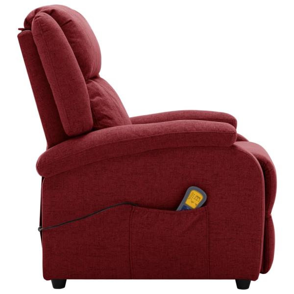Massagesessel Elektrisch Weinrot Stoff