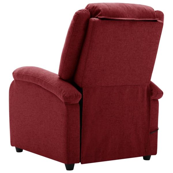 Massagesessel Elektrisch Weinrot Stoff