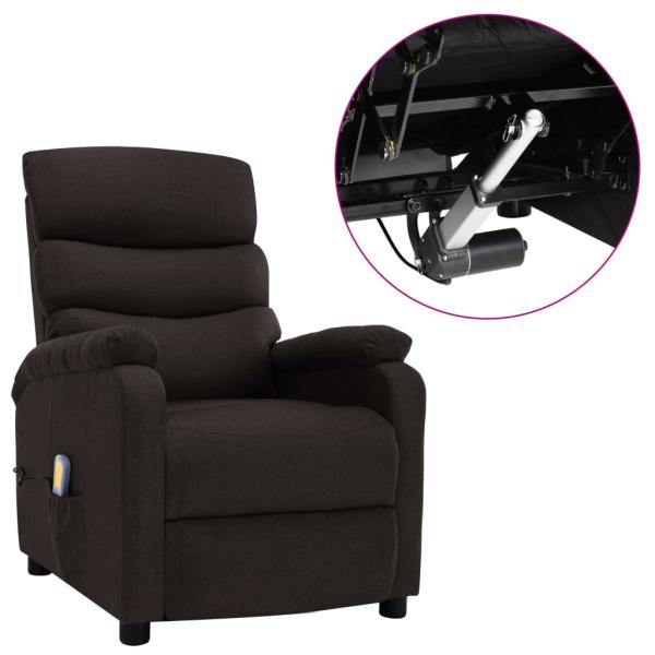 Massagesessel Elektrisch Dunkelbraun Stoff
