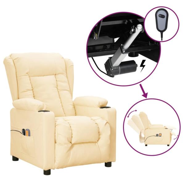 ARDEBO.de - Massagesessel Elektrisch Creme Kunstleder