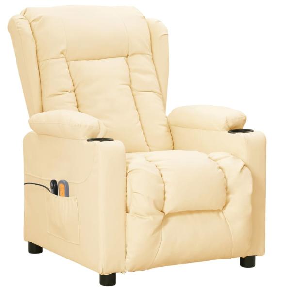 Massagesessel Elektrisch Creme Kunstleder