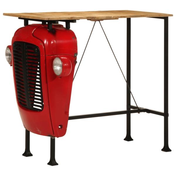 ARDEBO.de - Bartisch Traktor Rot und Braun 55x120x107 cm Massivholz Mango
