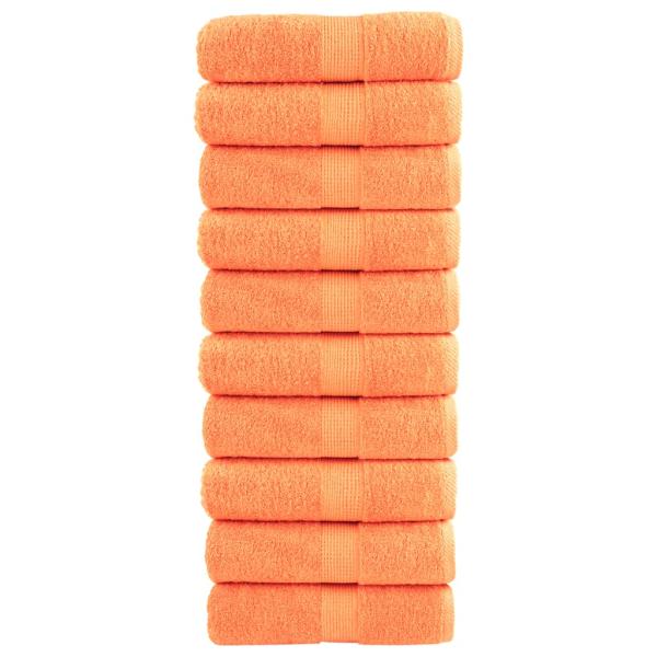 ARDEBO.de - Premium-Gästetücher SOLUND 10 Stk. Orange 30x50 cm 600 g/m²