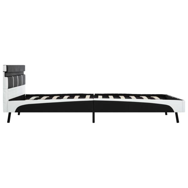 Bettgestell mit LED Schwarz Kunstleder 140x200 cm