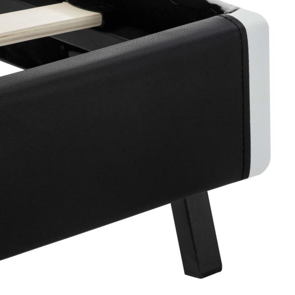 Bettgestell mit LED Schwarz Kunstleder 140x200 cm