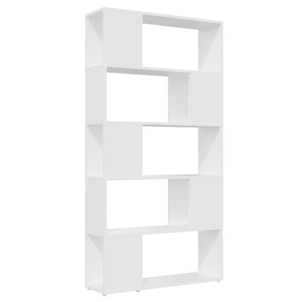 Bücherregal Raumteiler Weiß 80x24x155 cm Holzwerkstoff