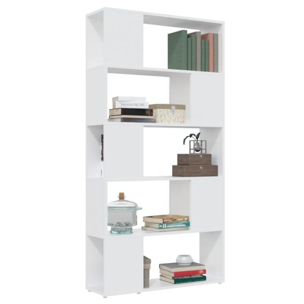 Bücherregal Raumteiler Weiß 80x24x155 cm Holzwerkstoff