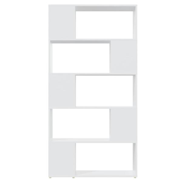 Bücherregal Raumteiler Weiß 80x24x155 cm Holzwerkstoff