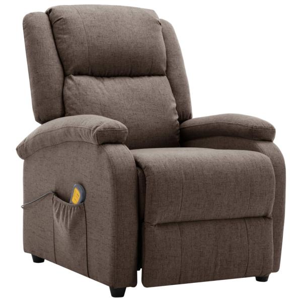 Massagesessel Elektrisch Taupe Stoff