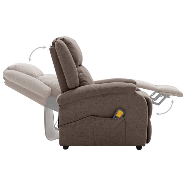 Massagesessel Elektrisch Taupe Stoff
