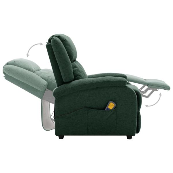 Elektrischer Massagesessel Dunkelgrün Stoff