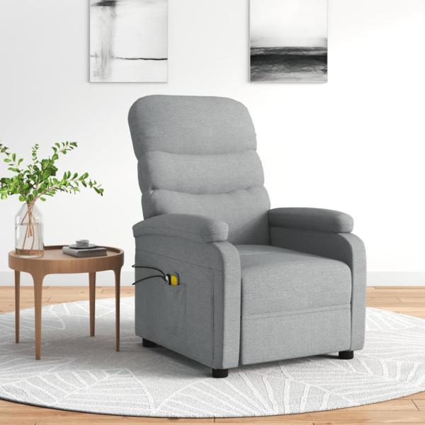 ARDEBO.de - Massagesessel Elektrisch Hellgrau Stoff
