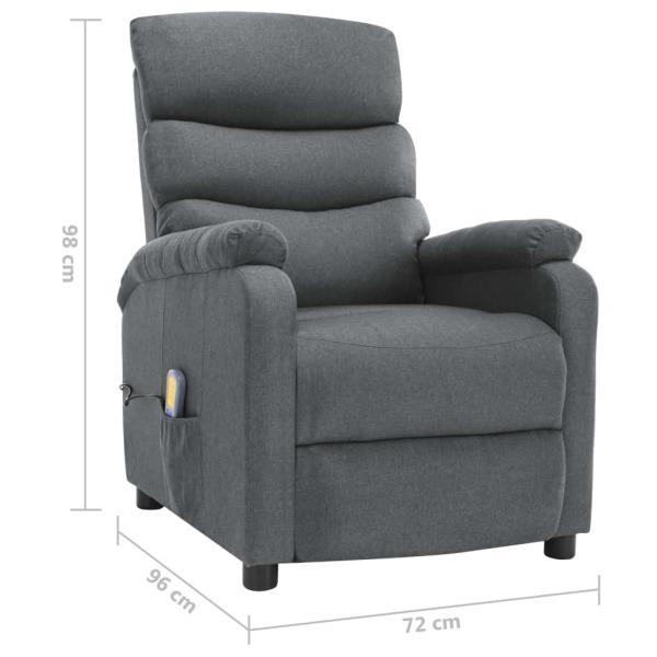 Massagesessel Elektrisch Hellgrau Stoff