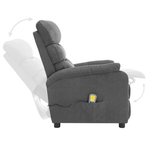 Massagesessel Elektrisch Hellgrau Stoff