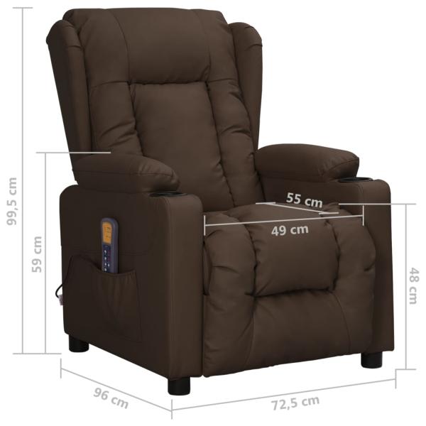 Massagesessel Braun Kunstleder