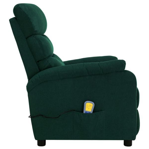 Massagesessel Dunkelgrün Stoff