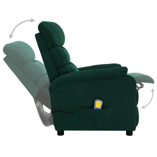 Massagesessel Dunkelgrün Stoff