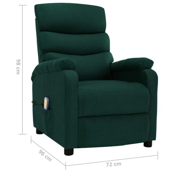 Massagesessel Dunkelgrün Stoff