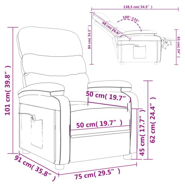 Massagesessel Braun Stoff
