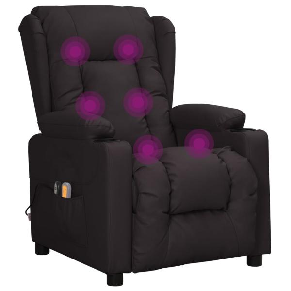 Massagesessel Elektrisch Schwarz Kunstleder