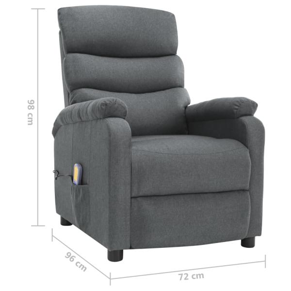 Massagesessel Hellgrau Stoff