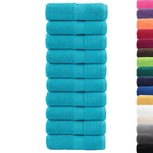 Premium-Gästetücher SOLUND 10 Stk. Türkis 30x50 cm 600 g/m²