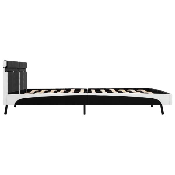 Bettgestell mit LED Schwarz Kunstleder 180x200 cm