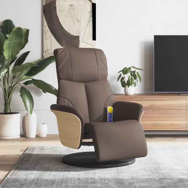 ARDEBO.de - Massagesessel mit Fußteil Braun Kunstleder