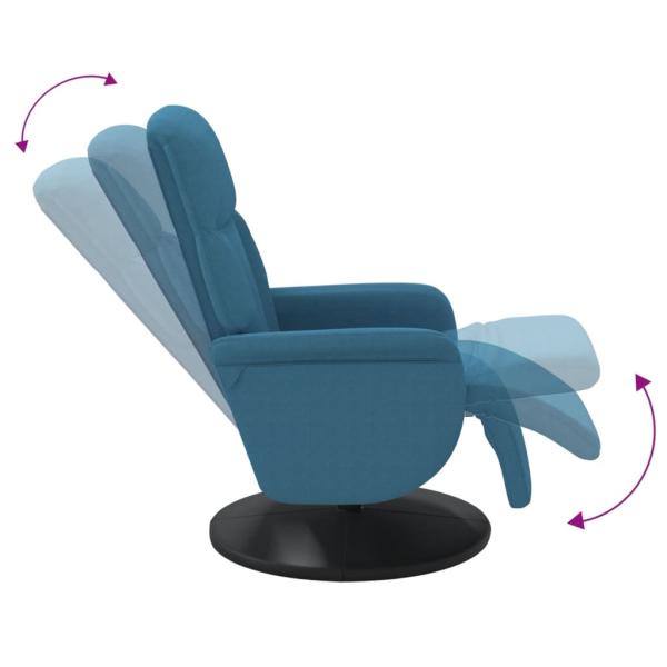Relaxsessel mit Fußteil Blau Samt