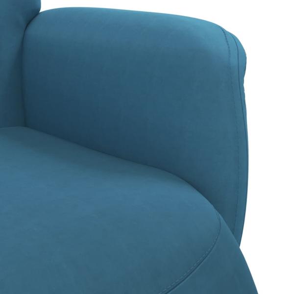 Relaxsessel mit Fußteil Blau Samt