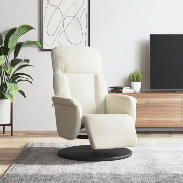 ARDEBO.de - Relaxsessel mit Fußteil Creme Samt