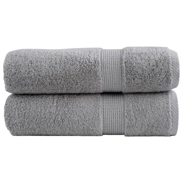 ARDEBO.de - Premium-Handtücher SOLUND 2 Stk. Grau 50x100 cm 600 g/m²