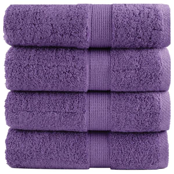 ARDEBO.de - Premium-Gästetücher SOLUND 4 Stk. Lila 30x50 cm 600 g/m²