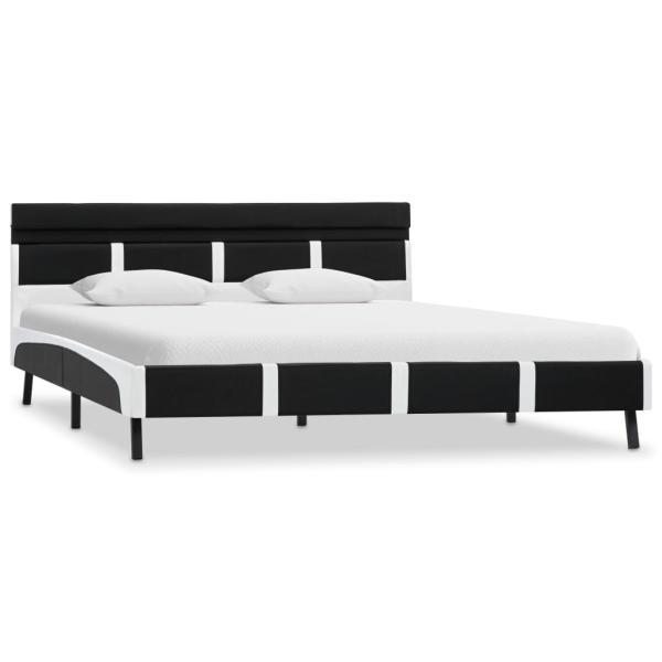 Bett mit LED-Beleuchtung ohne Matratze Schwarz 120x200 cm