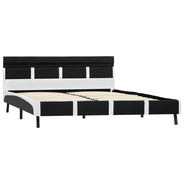 Bett mit LED-Beleuchtung ohne Matratze Schwarz 120x200 cm