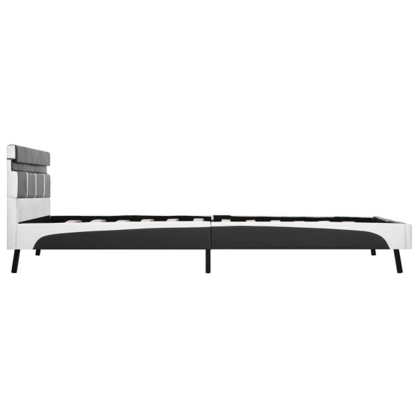 Bettgestell mit LED Grau Kunstleder 120×200 cm