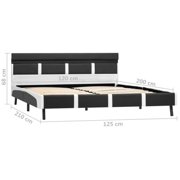 Bettgestell mit LED Grau Kunstleder 120×200 cm