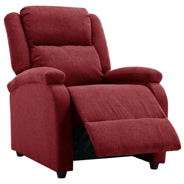 Relaxsessel Elektrisch Weinrot Stoff