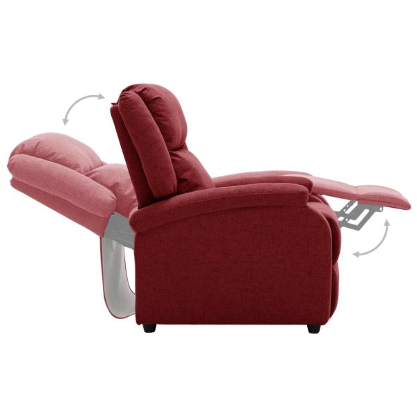 Relaxsessel Elektrisch Weinrot Stoff