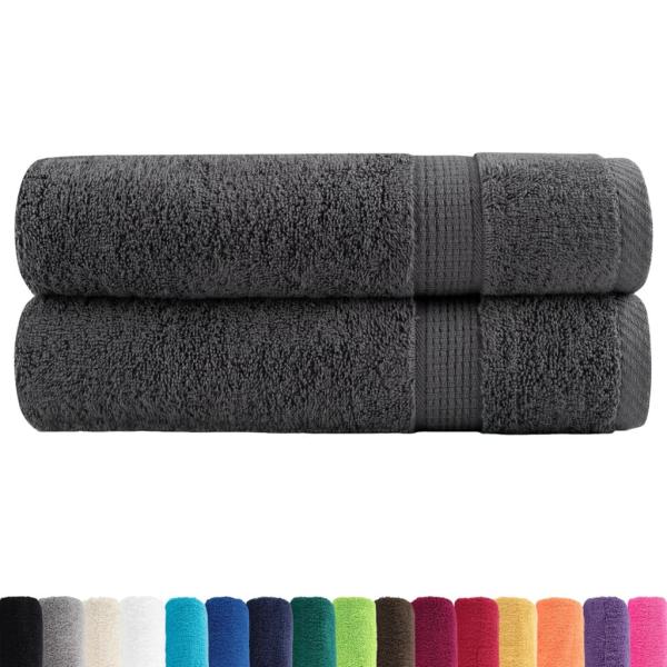 Premium-Duschtücher SOLUND 2 Stk. Anthrazit 70x140 cm 600 g/m²