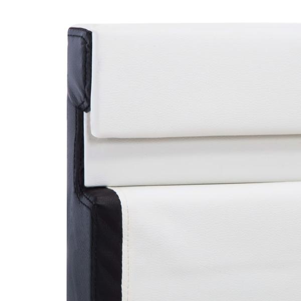Bettgestell mit LED Weiß Kunstleder 160×200 cm