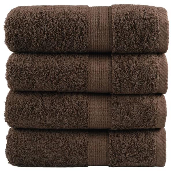 ARDEBO.de - Premium-Gästetücher SOLUND 4 Stk. Braun 30x50 cm 600 g/m²