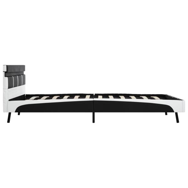 Bettgestell mit LED Schwarz Kunstleder 160x200 cm