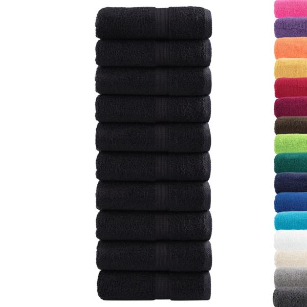 Premium-Seiftücher SOLUND 10 Stk. Schwarz 30x30 cm 600 g/m²