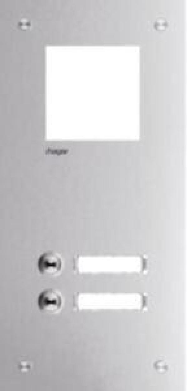 ARDEBO.de Hager RTQ102X Frontplatte intercom mono, 2 Tasten + Namensschild, 315x150x32mm, Edelstahl