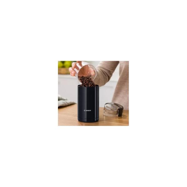 Bosch TSM6A013B Kaffeemühle, Edelstahl-Schlagmesser, 180W, schwarz