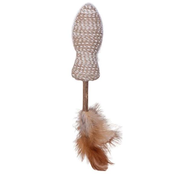 ARDEBO.de Quapas Cat Toy Fish Stick with Feathers