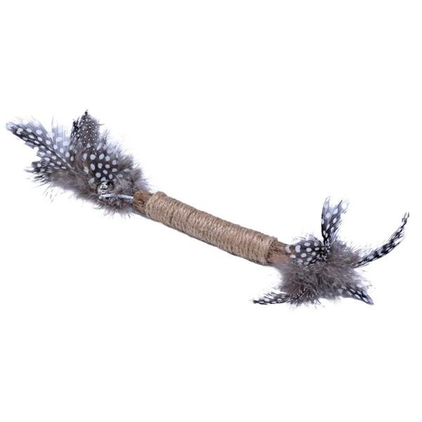 ARDEBO.de Quapas Cat Toy Hemp Stick with Feathers